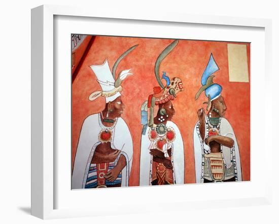 Murals in Mayan Temple, Bonampak, Museum of Mexican History, Monterrey, Nuevo Leon, Chiapas, Mexico-Russell Gordon-Framed Photographic Print