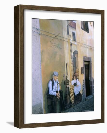 Murals in the Village of Tinura, Bosa Region, Island of Sardinia, Italy, Mediterranean-Bruno Morandi-Framed Photographic Print