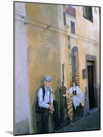 Murals in the Village of Tinura, Bosa Region, Island of Sardinia, Italy, Mediterranean-Bruno Morandi-Mounted Photographic Print