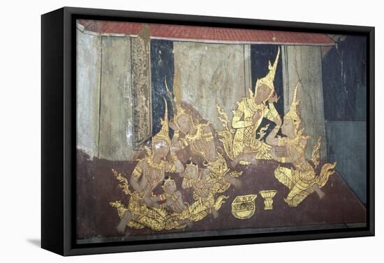 Murals with Scenes from the Life of the Buddha-null-Framed Stretched Canvas