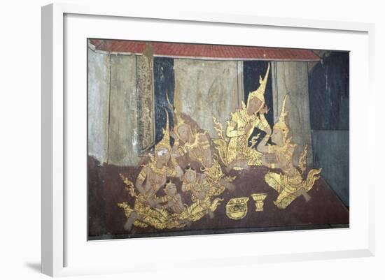 Murals with Scenes from the Life of the Buddha-null-Framed Giclee Print