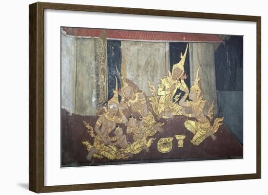 Murals with Scenes from the Life of the Buddha-null-Framed Giclee Print