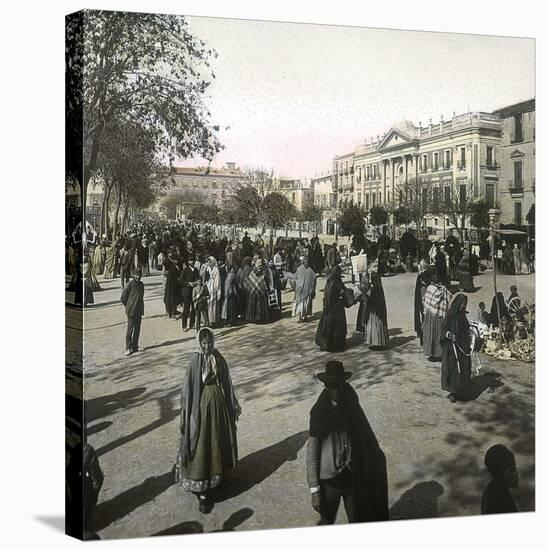 Murcia (Spain), Belluga Square (Formerly Strike Square) and the City Hall-Leon, Levy et Fils-Stretched Canvas