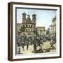 Murcia (Spain), the Square and the Santo Domigo Church (1543-1742) on a Market Day, Circa 1885-1890-Leon, Levy et Fils-Framed Photographic Print