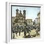 Murcia (Spain), the Square and the Santo Domigo Church (1543-1742) on a Market Day, Circa 1885-1890-Leon, Levy et Fils-Framed Photographic Print