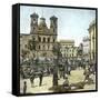 Murcia (Spain), the Square and the Santo Domigo Church (1543-1742) on a Market Day, Circa 1885-1890-Leon, Levy et Fils-Framed Stretched Canvas