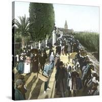 Murcie (Spain), the Paseo Del Malecon, Circa 1885-1890-Leon, Levy et Fils-Stretched Canvas