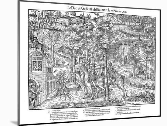 Murder of Francois De Lorraine, Duc De Guise, French Religious Wars, 18 February 1563-Jean Jacques Perrissin-Mounted Giclee Print