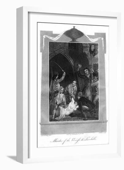 Murder of the Princess De Lamballe, 1816-T Wallis-Framed Giclee Print