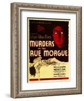 Murders in the Rue Morgue, Bela Lugosi on Window Card, 1932-null-Framed Art Print