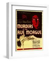 Murders in the Rue Morgue, Bela Lugosi on Window Card, 1932-null-Framed Art Print