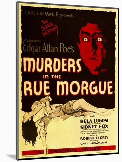 Murders in the Rue Morgue, Bela Lugosi on Window Card, 1932-null-Mounted Art Print