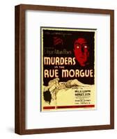 Murders in the Rue Morgue, Bela Lugosi on Window Card, 1932-null-Framed Art Print