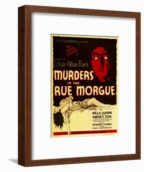 Murders in the Rue Morgue, Bela Lugosi on Window Card, 1932-null-Framed Art Print