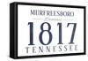 Murfreesboro, Tennessee - Established Date (Blue)-Lantern Press-Framed Stretched Canvas