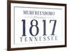 Murfreesboro, Tennessee - Established Date (Blue)-Lantern Press-Framed Art Print