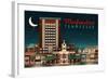 Murfreesboro, Tennessee - Retro Style Skyline-Lantern Press-Framed Art Print