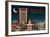 Murfreesboro, Tennessee - Retro Style Skyline-Lantern Press-Framed Art Print