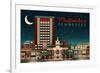 Murfreesboro, Tennessee - Retro Style Skyline-Lantern Press-Framed Art Print