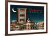 Murfreesboro, Tennessee - Retro Style Skyline-Lantern Press-Framed Art Print