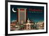 Murfreesboro, Tennessee - Retro Style Skyline-Lantern Press-Framed Art Print