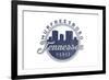 Murfreesboro, Tennessee - Skyline Seal (Blue)-Lantern Press-Framed Premium Giclee Print