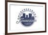 Murfreesboro, Tennessee - Skyline Seal (Blue)-Lantern Press-Framed Art Print