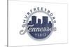 Murfreesboro, Tennessee - Skyline Seal (Blue)-Lantern Press-Stretched Canvas