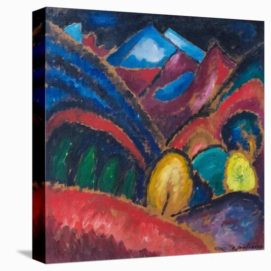 Murnau, 1910 (Oil on Card)-Alexej Von Jawlensky-Stretched Canvas