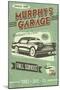 Murphys Full Service Garage - Vintage Sign-Lantern Press-Mounted Art Print