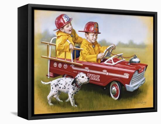 Murray Fire Truck-David Lindsley-Framed Stretched Canvas