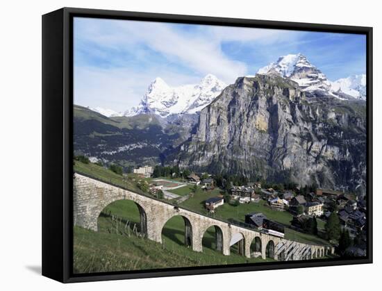 Murren, Eiger, Monch and Jungfrau, Bernese Oberland, Switzerland-Hans Peter Merten-Framed Stretched Canvas
