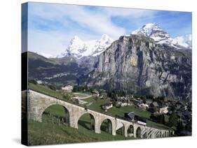 Murren, Eiger, Monch and Jungfrau, Bernese Oberland, Switzerland-Hans Peter Merten-Stretched Canvas