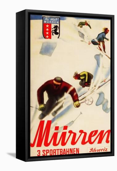 Murren, Switzerland - Inferno Races Promotional Poster-Lantern Press-Framed Stretched Canvas