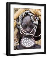 Mursi Lady with Lip Plate, South Omo Valley, Ethiopia, Africa-Jane Sweeney-Framed Photographic Print