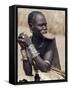 Mursi Woman Wearing a Large Clay Lip Plate, Omo Delta, Ethiopia-Nigel Pavitt-Framed Stretched Canvas