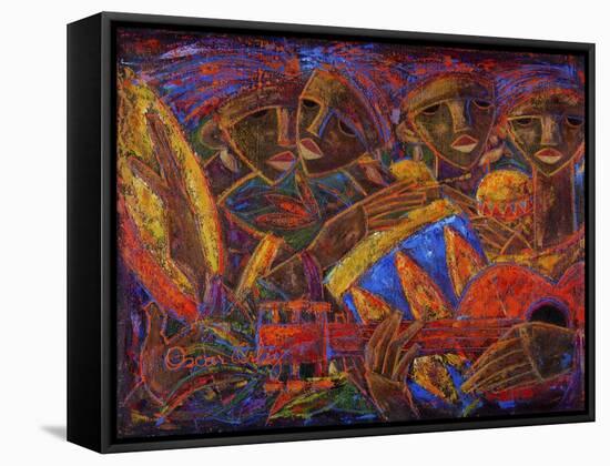 Musas Del Caribe-Oscar Ortiz-Framed Stretched Canvas