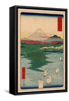Musashi Noge Yokohama-Utagawa Hiroshige-Framed Stretched Canvas