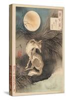 Musashi Plain Moon, 1891-92 (Nishiki-E Woodblock Print, with Bokashi)-Tsukioka Yoshitoshi-Stretched Canvas