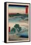 Musashi Tamagawa-Utagawa Hiroshige-Framed Stretched Canvas