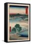 Musashi Tamagawa-Utagawa Hiroshige-Framed Stretched Canvas