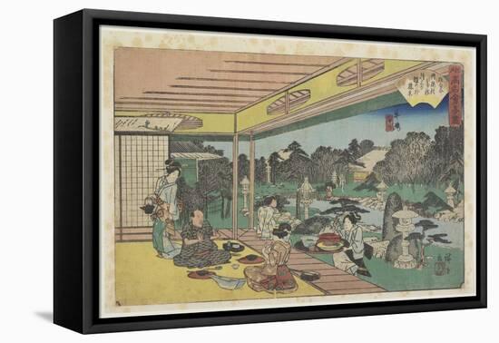 Musashiya at Ushijima, C. 1835-1842-Utagawa Hiroshige-Framed Stretched Canvas