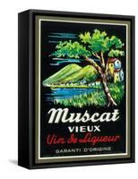 Muscat Vieux Wine Label - Europe-Lantern Press-Framed Stretched Canvas