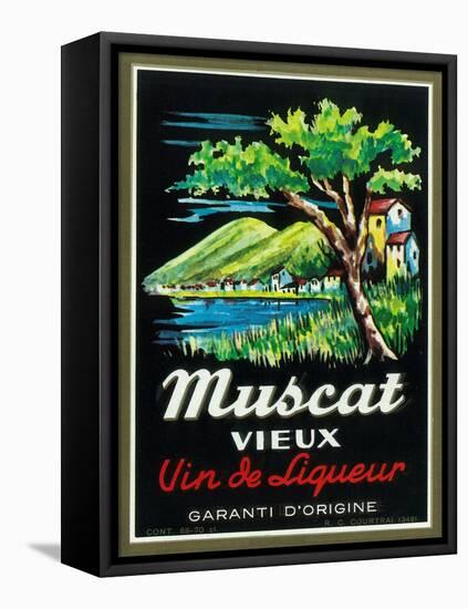 Muscat Vieux Wine Label - Europe-Lantern Press-Framed Stretched Canvas