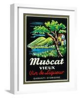 Muscat Vieux Wine Label - Europe-Lantern Press-Framed Art Print
