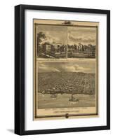 Muscatine, Iowa - Panoramic Map-Lantern Press-Framed Art Print