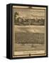 Muscatine, Iowa - Panoramic Map-Lantern Press-Framed Stretched Canvas