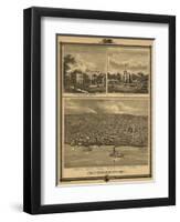 Muscatine, Iowa - Panoramic Map-Lantern Press-Framed Art Print