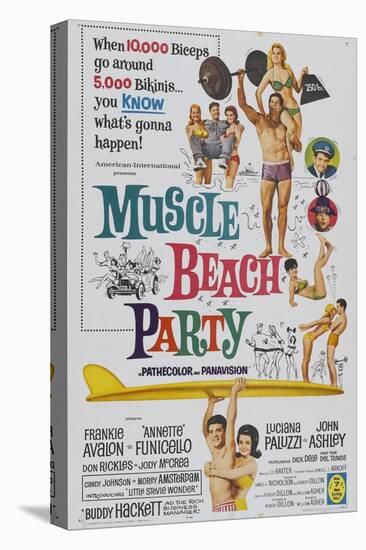 Muscle Beach Party, 1964, Directed by William Asher-null-Stretched Canvas