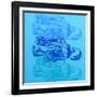 Muscle Car 2-Abstract Graffiti-Framed Giclee Print